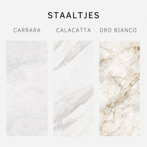 Staaltjes Carrara, Calacatta, Oro Bianco