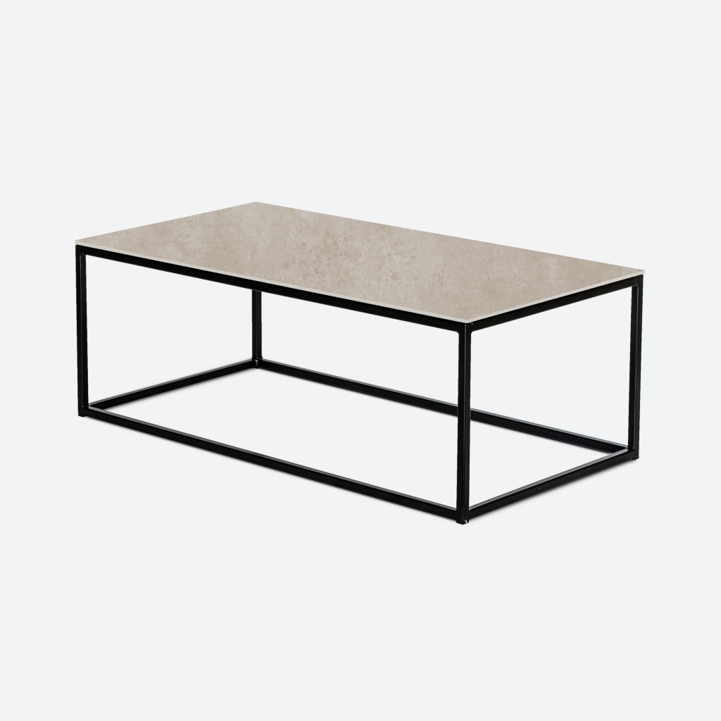 Keramische tafels Angelina betonlook taupe rechte salontafel