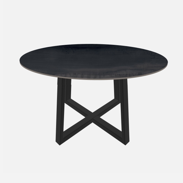 zwart keramisch tafelblad Ferro Nero Dafne Rond