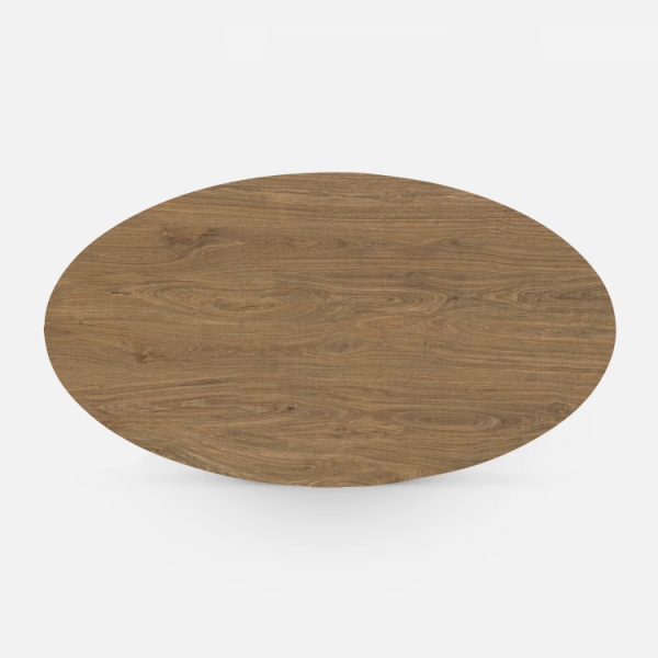 Bruine houten ovale salontafel Legno Marrone Sorella Ovaal