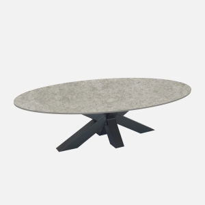 Keramische ovale salontafel met grijs blad Stone Sorella Ovaal