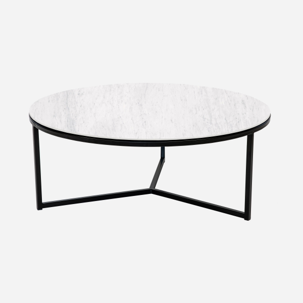 marmeren salontafel wit met keramiek blad Carrara Julia Rond