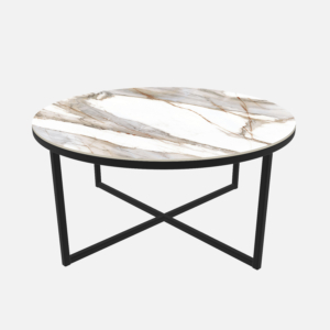 Keramische salontafel rond met dekton blad