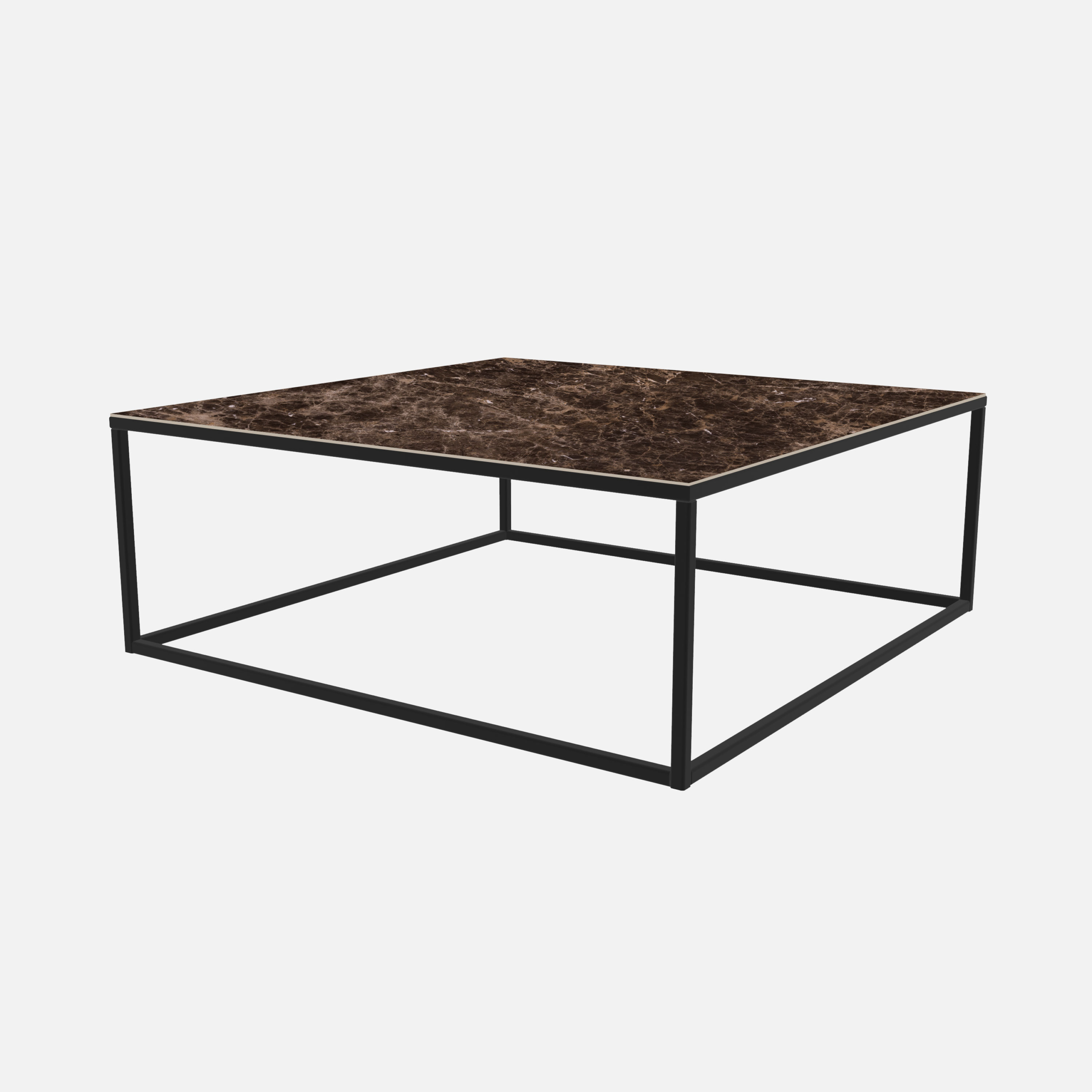 Bruine keramische vierkante salontafel