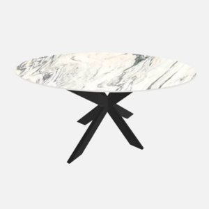 Bianco Grigio Mat Rond 150 cm Bianca 6x6 | ø150x76cm