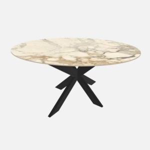 Calacatta Beige Glans Rond 120cm Bianca 6x6 | ø120x76cm