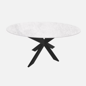 Carrara Mat Rond 140 cm Bianca 6x6 | ø140x76cm