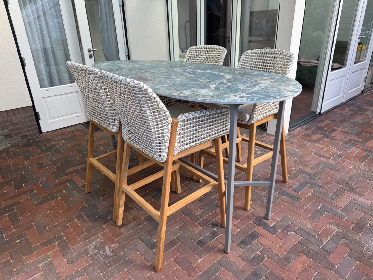keramische marmerlook tuintafel