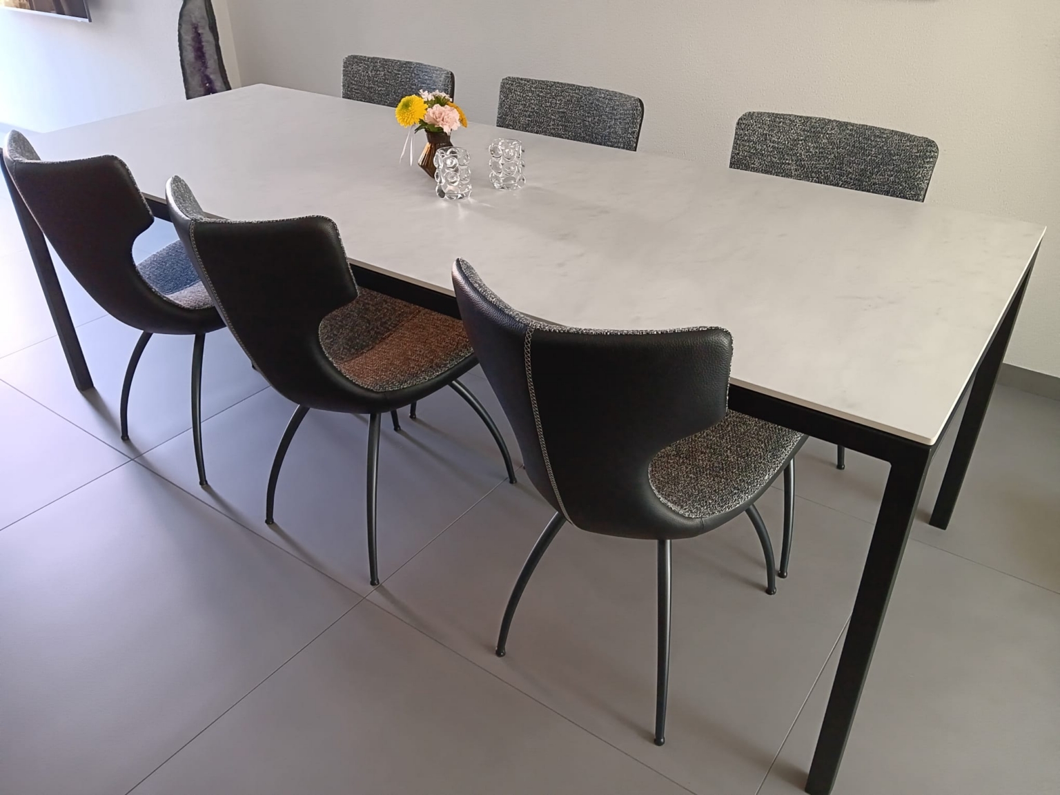 keramische marmerlook eettafel
