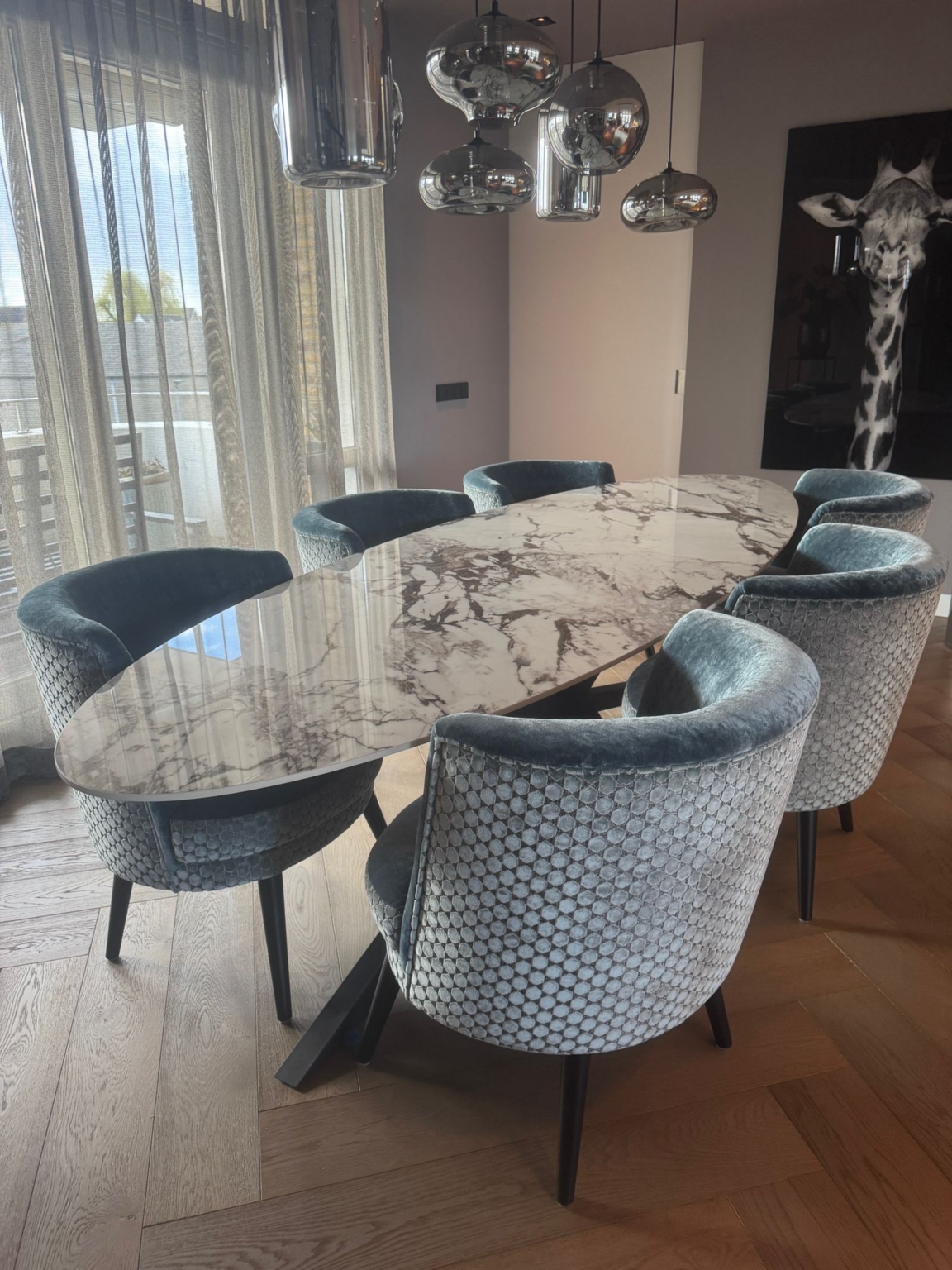 keramische marmerlook eettafel
