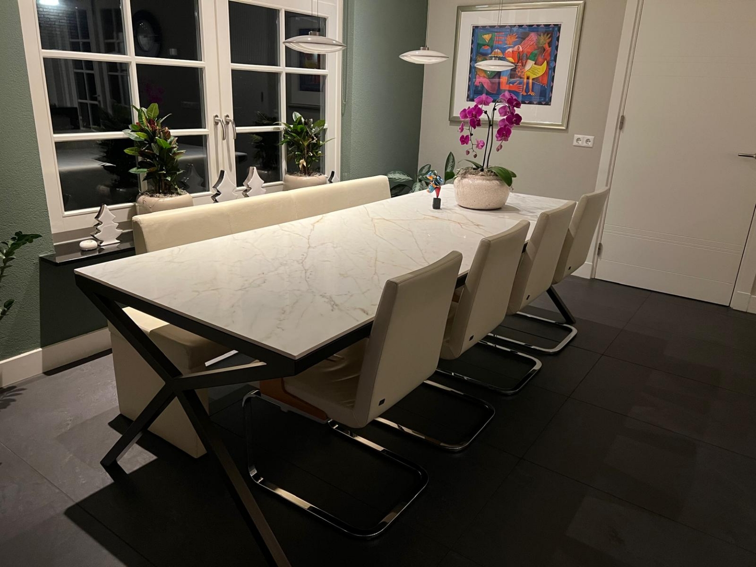 keramische marmerlook eettafel