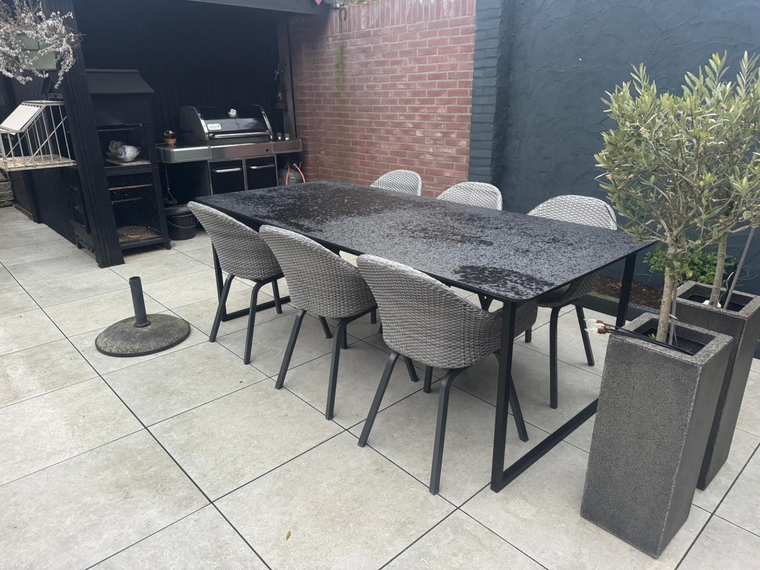 keramische stonelook eettafel