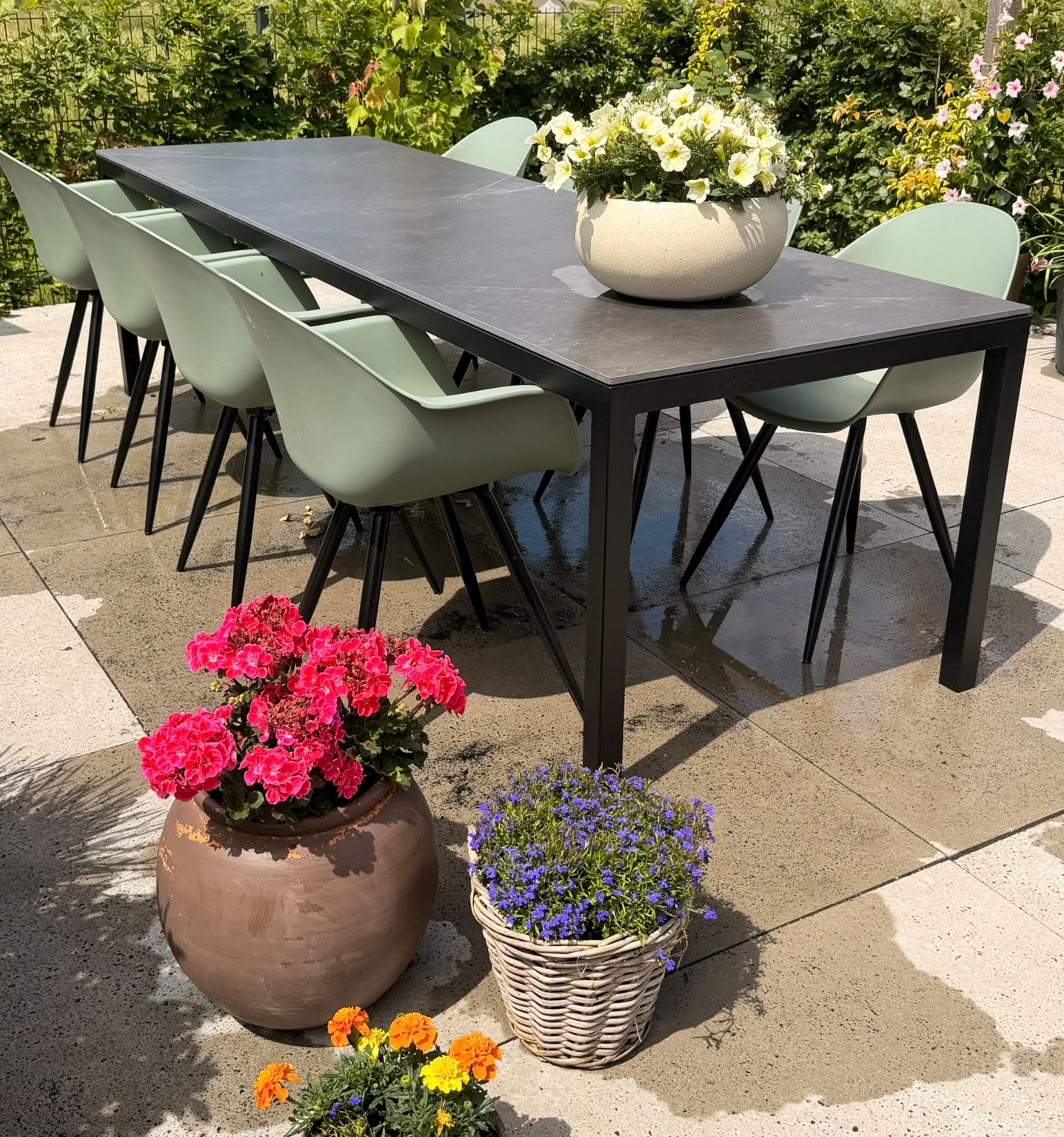 keramische marmerlook tuintafel