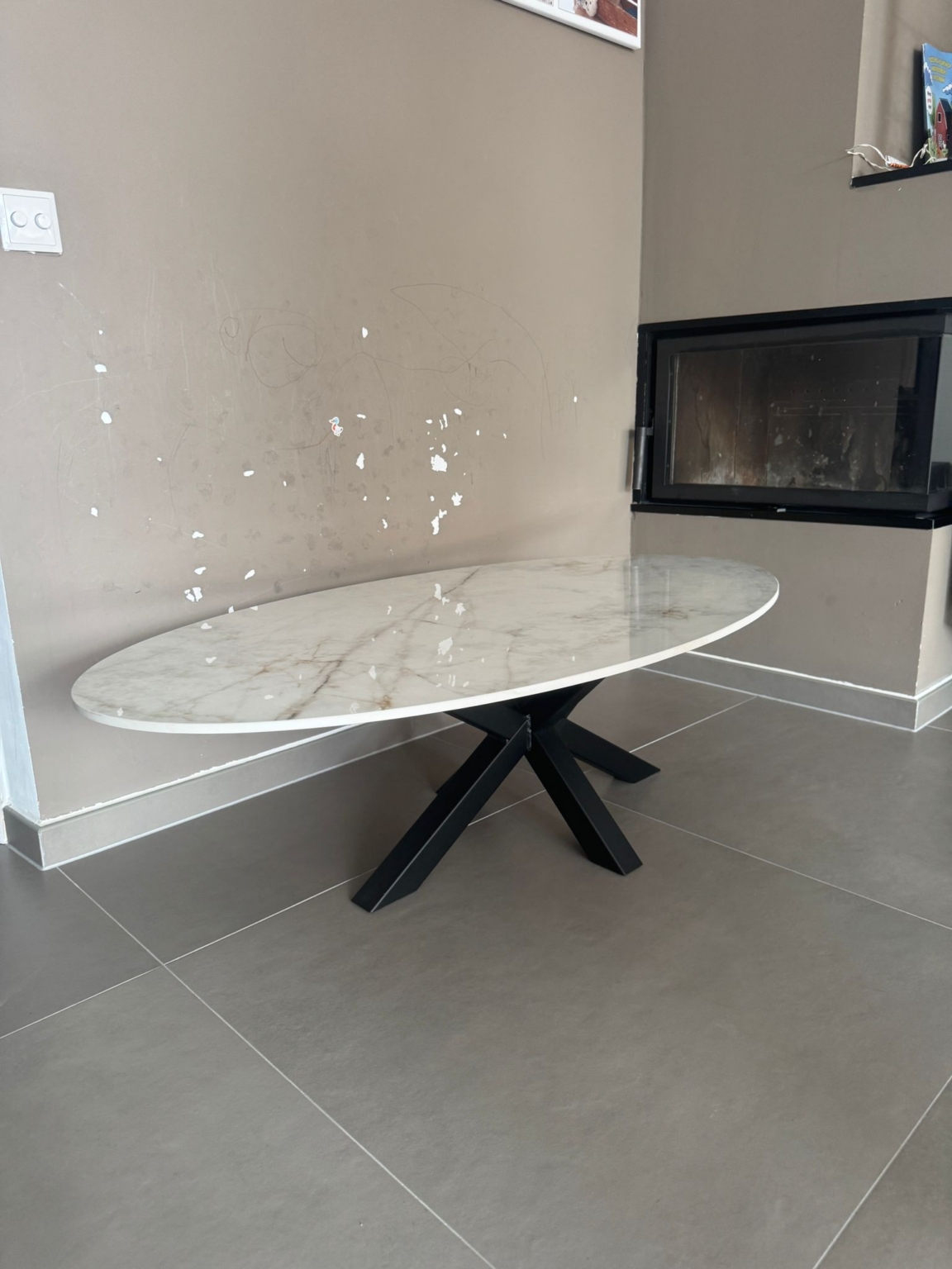keramische marmerlook eettafel