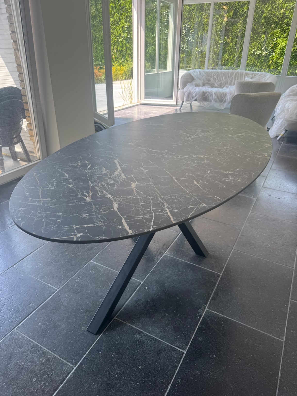 keramische marmerlook eettafel